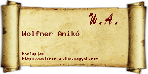 Wolfner Anikó névjegykártya